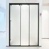 Mampara de Baño de Línea Recta Estilo Nórdico, Pantalla de Ducha para Separación Húmeda y Seca, Proyecto de Mampara de Baño con Marco de Cristal