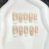 Pegatinas para uñas de cadena con lunares estilo francés, forma cuadrada corta, disponibles en varios tamaños, puntas de uñas postizas prefabricadas, directo del fabricante