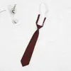 Corbata Jk de Estilo Japonés para Mujer, Estilo Universitario, Perezosa Sin Nudo Negro Rojo Estudiante Casual Café Corbata Pequeña Camisa Lazo
