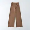 Pantalones rectos de cintura alta para mujer al por mayor transfronterizos, pantalones de yoga anchos casuales con sensación de nude, pantalones largos de fitness para mujer, pantalones casuales