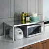 Estante de almacenamiento de cocina de acero inoxidable, estante de escritorio, estante grueso de una sola capa para estufa, estante para horno, estante de almacenamiento para microondas