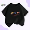Camiseta Infantil de Verão Estilo Coreano, Top Ins de Manga Curta para Meninos e Meninas, Moda com Estampa de Desenho Animado para Meninos, Venda por Atacado Disponível