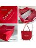 Bolsa Xadrez de Verão Bonita Dupla Face Vermelho Vívido Nilong Azul Fresco Grande Capacidade Bolsa Geral Bolsa de Pano Coreana Versátil