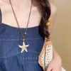 Estilo de férias~colar de pedra natural e concha para mulheres, corrente para clavícula estilo férias na praia, design de nicho, corrente para pescoço versátil