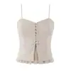 Atacado Fábrica de Roupas Femininas Transfronteiriça 2026 Patchwork Francês Barra Franzida Cintura Marcada Emagrecedor Top Camisola