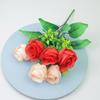 Atacado de Flores Artificiais 6 flor de pessegueiro rosa flor falsa ramo decoração de casa arranjo de casamento buquê flor de seda amor platônico Rosa