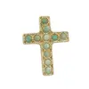 JFB011 Cruz religiosa única de estilo europeo con diseño de cuentas clip de gema colorida accesorios para ropa o colgante de collar