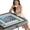Novo Modelo 2025 Máquina de Mahjong Elétrica Dobrável com Aquecimento Totalmente Automática para Uso Doméstico, Dupla Função como Mesa de Jantar e Máquina para Quatro Jogadores