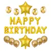 Set de Globos de Feliz Cumpleaños Globo de Látex con Lentejuelas Decoración de Fiesta Globo de Película de Aluminio Letra Decoración de Cumpleaños Arreglo de Ambiente