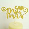 Decoración de Cupcakes Mr&Mrs Inserto de Letra Boda Día de San Valentín Fiesta Decoración de Pasteles Suministros Estéreo