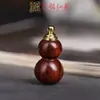 Frasco Giratorio de Calabaza Ébano para Rapé con Junta de Bambú Tallada, Florero Hueco Incrustado con Latón, Simbolizando Prosperidad y Ascensión