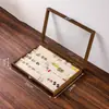Caja de Joyería de Gran Capacidad con Tapa, Caja de Almacenamiento de Joyería, Caja para Anillos, Aretes, Collares, Caja de Juguetes a Cuadros
