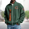Nueva Sudadera con Cremallera Europea y Americana Transfronteriza Tallas Grandes Uniforme de Equipo de la NBA Estampado Digital 3D Holgada Sudadera Deportiva con Cremallera