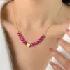 Collar de perlas estilo ins para mujer, diseño de nicho que combina con todo, cadena de clavícula con perlas de imitación de amor, colgante de amor, joyería al por mayor