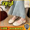 Zapatos Planos Plateados Bajos Estilo Ballet para Mujer, Nuevo Estilo Primavera y Otoño 2026, Combinados con Faldas, Zapatos Mary Jane Franceses de Punta Redonda