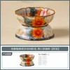 Taza de té de cerámica Ru kiln con diseño de girasol y glaseado de caramelo del fabricante, juego de té kung fu de alta gama, tetera, gaiwan, utensilios de té antiescaldantes
