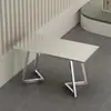 Mesa de jantar de aço inoxidável, balcão de lanches, cafeteria, loja de milk tea, conjunto de mesa e cadeira para restaurante fast-food, mesa de aço inoxidável para restaurante, mesa de jantar comercial