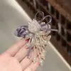 Grampo de Cabelo Flor Laço Doce e Suave BB Clip Franja de Pérola Presilha Lateral Design de Nicho Grampo Versátil Acessório de Cabelo