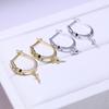 Pendientes de perlas de plata de ley S925 con accesorios de bricolaje, pendientes vacíos, pendientes de moda sencillos, pendientes de plata de 7-12 mm.