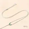 Cordón para Collar Tejido Simple y Delicado, Correa Ajustable con Colgante de Jade, Disponible en Múltiples Colores, Joyería Coleccionable, Venta al por Mayor Directa desde 1688