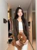 25 Suéter Delgado de Primavera Cárdigan Tejido para Mujer Estilo Coreano Cuello Redondo Holgado Corto Versátil Chaqueta Exterior Suéter Top de Moda