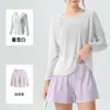 Conjunto de yoga de doble cara con tacto natural de hilo de bambú para mujer, top deportivo holgado, fresco, ligero, transpirable, conjunto versátil