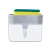 Dispensador de jabón para platos 2 en 1 Soporte para esponjas Una pulsación Almacenamiento de jabón para cocina
