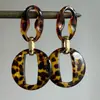 Brincos Redondos Florais em Resina Acrílica com Inlay de Diamante e Agulha de Prata Brincos de Estilo Étnico Retrô Brincos de Design de Nicho para Mulheres