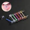 Plástico suave barra lengua clavo brillo bola anillo de lengua acrílico flexible anillo de pecho decoración de lengua clavo de pecho joyería de piercing corporal