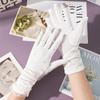 Guantes de Protección Solar para Mujer en Verano, Protección UV, Hilo de Algodón Extendido, Conducción y Ciclismo, Pantalla Táctil, Antideslizantes, Guantes Delgados de Encaje