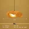 Lámpara de araña tejida de bambú lámparas de restaurante pantalla de lámpara para sala de té Zen casa de té arte de ratán arte de bambú iluminación lámpara de sala de estar de casa de huéspedes