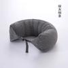 Wu01 Almohada de Punto de Algodón sin Estampar en Forma de U Almohada Cervical de Alta Calidad para Viaje en Coche Avión Partículas Almohada en Forma de U