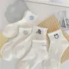 Calcetines de algodón para mujer de primavera y otoño, calcetines de verano finos divertidos, calcetines de verano de media pantorrilla, calcetines blancos cortos de moda para Instagram