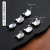 Venda direta da fábrica de acessórios de gato sem rosto de madrepérola branca natural, componentes de joias DIY para pulseira e colar perfurados semiacabados