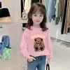 Camiseta de Manga Larga para Niña, Algodón Puro Estilosa de Primavera y Otoño, Camiseta Básica, Estilo Coreano, Ropa Interior Casual de Otoño para Niños con Dibujos