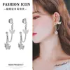 Europa e Estados Unidos transfronteiriços novos brincos criativo retro simples liga prata metal clipe de orelha