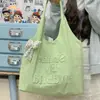 Bolsa de Lona de Ombro Único Atacado, Estilo Coreano, Bolsa de Mão Simples com Logo Personalizado, Bolsa Tote Elegante de Grande Capacidade, Leve e à Prova d'Água
