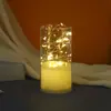Lâmpada de vela eletrônica LED cordão de luz de vidro copo cera led vela de simulação oscilante casamento aniversário ins decoração de vento
