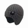 Gorra para hombres de mediana edad y ancianos para otoño e invierno, a prueba de viento, cálida, protege los oídos, para personas mayores, papás y abuelos, con forro polar añadido y lana tejida engrosada