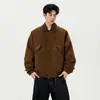 Nueva chaqueta de otoño, prenda exterior de color liso para hombre, talla grande, simple y elegante, abrigo para hombre, top para hombre, corte holgado