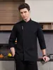 Roupa de Trabalho para Chef de Hotel Manga Longa Algodão Stretch Outono Inverno Catering Hot Pot Cozinha de Fundos do Hotel Roupas para Funcionários da Cantina Respirável