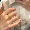 Anillo de corona de oro francés con pequeños diamantes para mujer, anillo de princesa de lujo ligero, diseño de nicho, anillo ajustable de circonita para dedo índice