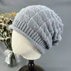 Gorros de Otoño e Invierno para Mujer, Gorros Holgados de Punto, Gorros Cálidos de Doble Capa Engrosados que Protegen los Oídos, Gorros de Lana Originales, Gorros de Lana Versátiles