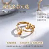 Anillo de acero de titanio de diseño nicho estilo Ins para mujer, no se decolora, oro de 18 quilates, diseño abierto, acero inoxidable, lujo ligero, anillo para el dedo índice, venta al por mayor
