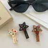 Grampo de Cabelo Estrela de Diamante Colorido Coreano para Mulheres 2025 Novo Grampo de Franja de Alta Qualidade Grampo Lateral de Cabelo Presilha Bico de Pato Acessório de Cabelo
