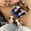 Zapatillas de entrenamiento alemanas con bloques de color estilo TikTok para mujer, zapatillas casuales con estampado de leopardo, zapatillas de nicho ligeras y de suela blanda, de moda para mujer