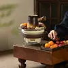 Estufa para cocinar té en casa, juego completo para interior, estufa de carbón para barbacoa exterior, estufa de borde, olla pequeña, utensilios para cocinar té