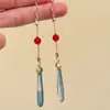 "Shao Guang Nian Hua" Brincos Longos com Franjas Retrô Estilo Chinês com Toque de Luxo, Brincos de Temperamento Novo Estilo Chinês, Tarrachas, Presente