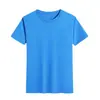 Camiseta de Color Sólido Transfronteriza de Comercio Exterior de Manga Corta para Hombre y Mujer Cuello Redondo Blanca Lisa Edición Ligera Camisa Publicitaria Camisa Cultural Ropa de Trabajo Verde Militar