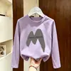 Camiseta de manga larga para niño 2026 modelo nuevo de otoño, manga larga algodón puro estampado de dibujos animados camiseta base para niños top